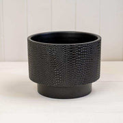 Black footed Textured Pot TD20cm H15cm