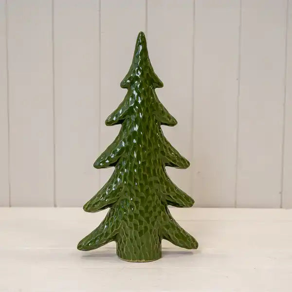 Extra Large Dimpled Green Ceramic Christmas Tree Ornament