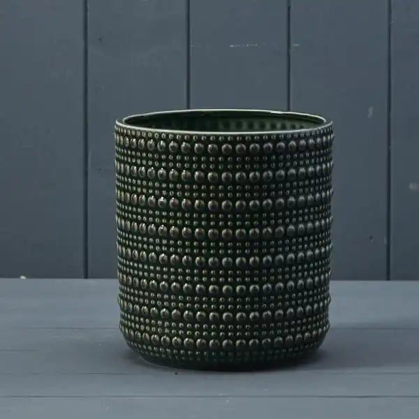 Green Ceramic Pot TD16cm H17cm Top int 14.2cm