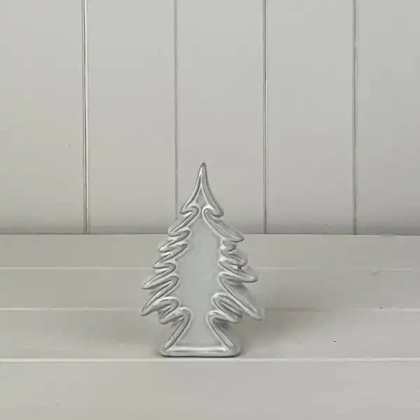 Glazed Ceramic Christmas Tree Ornament with Textured Detail L9xD3xH13.5cm  Weight-198g