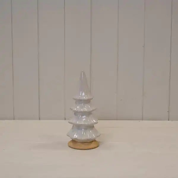 Stone Glazed Ceramic Christmas Tree in Small with Textured Base