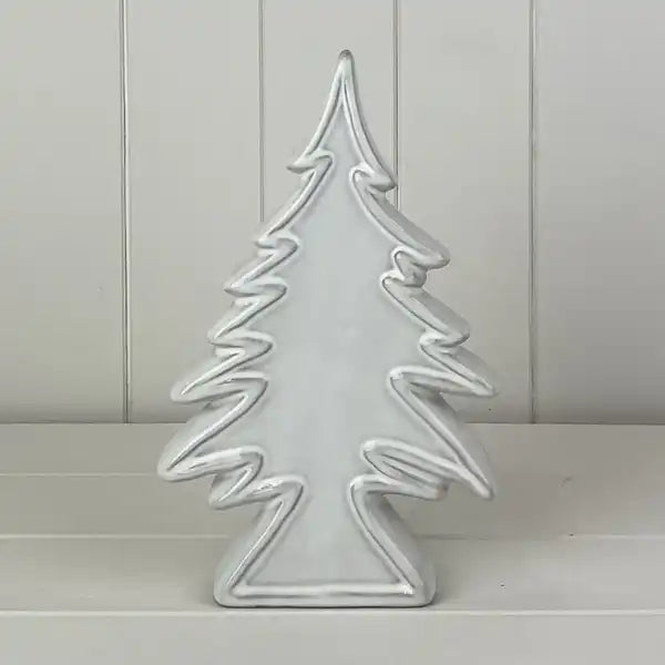 Glazed Ceramic Chritsmas Tree Ornament with Textured Detail L16xD4.5xH26cm  Weight-695g