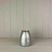 Small Frosted Silver Glass Tealight Holder TD8.5 x H15 x B13cm CL