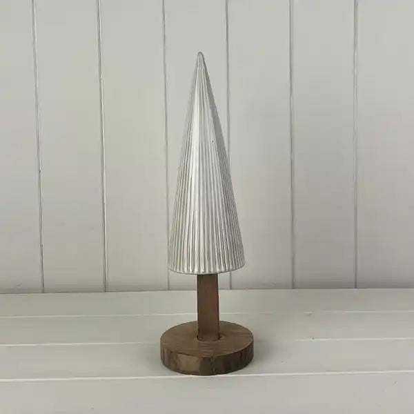 Glazed Ceramic Tree Ornament with Textured Detail L10xD10xH33cm  Weight-417g