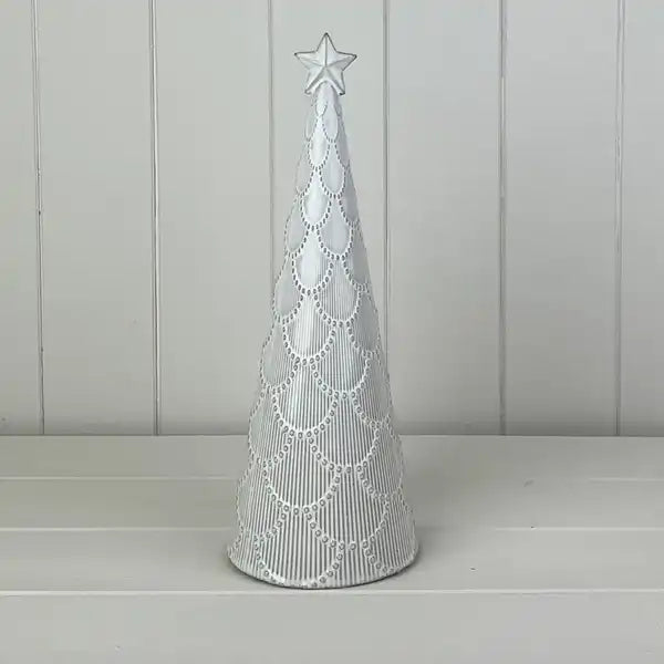 Glazed Ceramic Tree Ornament with Textured Detail L11.1xD11.1xH29.7cm  Weight-565g