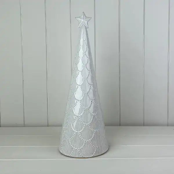 Glazed Ceramic Tree Ornament with Textured Detail L14.2xD14.2xH38.2cm  Weight-959g