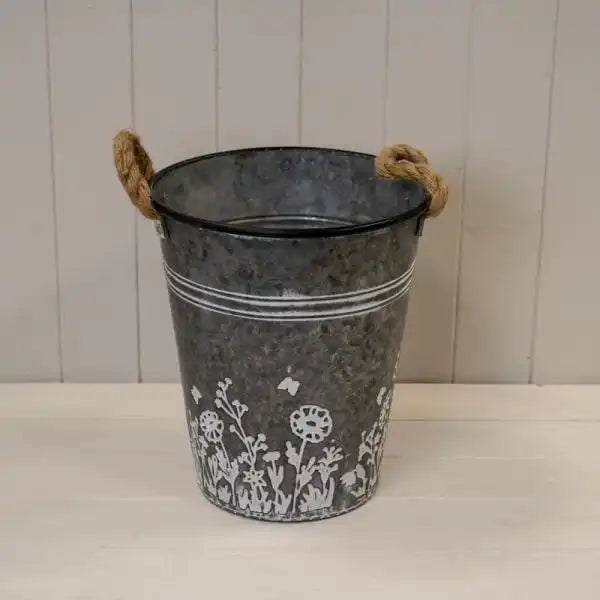Small Zinc Planters Flower Design