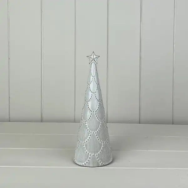 Glazed Ceramic Tree Ornament with Textured Detail L7.8xD7.8xH20.9cm  Weight-272g