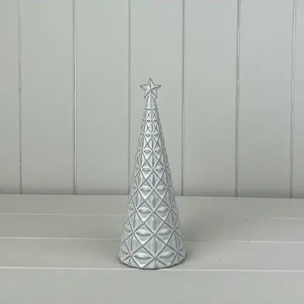 Glazed Ceramic Tree Ornament with Textured Detail L8.2xD8.2xH21.2cm  Weight-272g