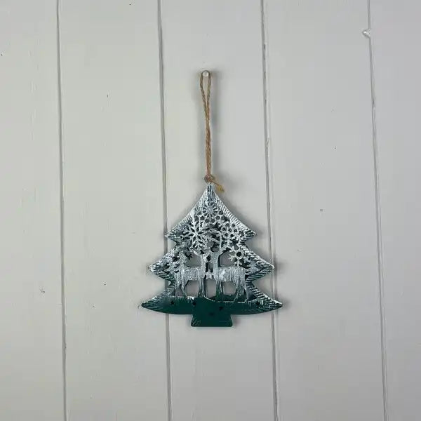 Green Metal Tree 12cm