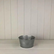 Ribbed Zinc Round Tapered Bowl TD18cm H9cm B14cm