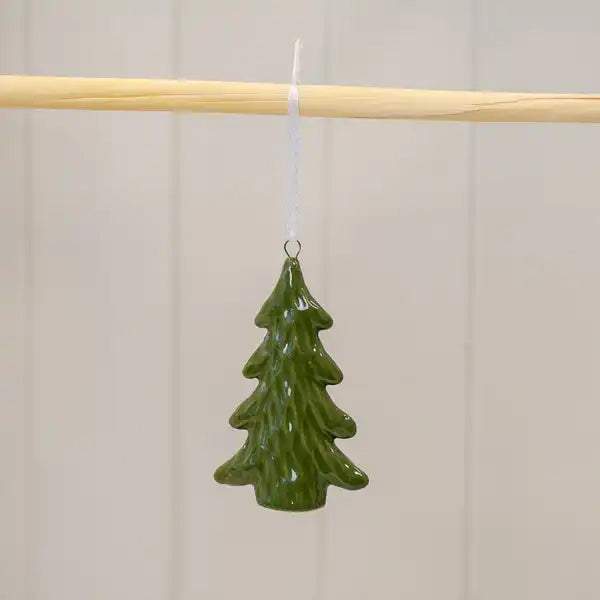 Hanging Green Ceramic Dimpled Tree