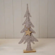 Large Grey Felt Tree with Hanging Star