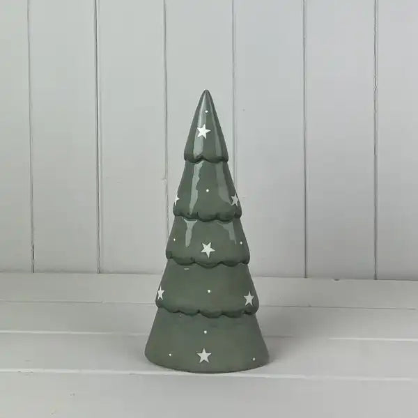 Light Green Ceramic Tree Decoration L12.5xD6xH26.8cm  Weight-316g