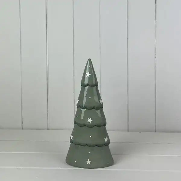 Light Green Ceramic Tree Decoration L8.7xD5.7xH19.7cm  Weight-182g