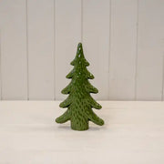 Medium Dimpled Green Ceramic Christmas Tree Ornament