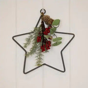 Wire Star Wreath with Foliage 20cm