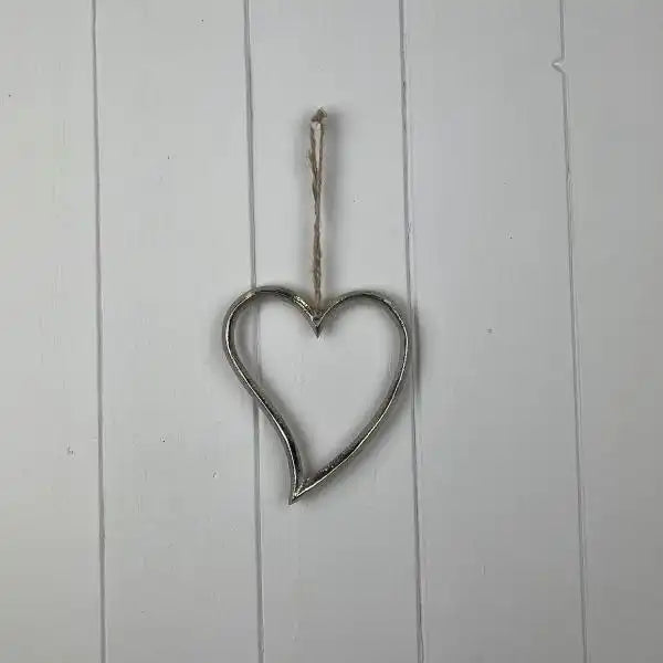 Silver Metal Heart 10cm