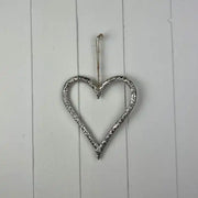 Silver Metal Heart 14cm