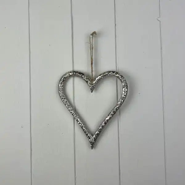 Silver Metal Heart 14cm