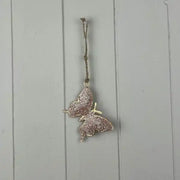 Pink Metal Hanging Butterfly 8cm