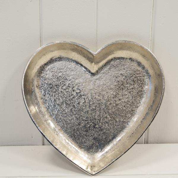Silver Heart Shape Plate 22.5x21.5x2.5cm Weight-347g