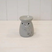 Floral Grey Oil and Wax Melt Burner. TD 8.5 X H11 cm.