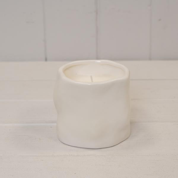 Off White Sculpted Candle