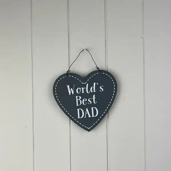 Grey 'World's Best Dad' Hanging Sign