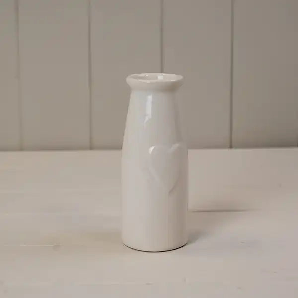 Ceramic vase with heart 6x14.5cm
