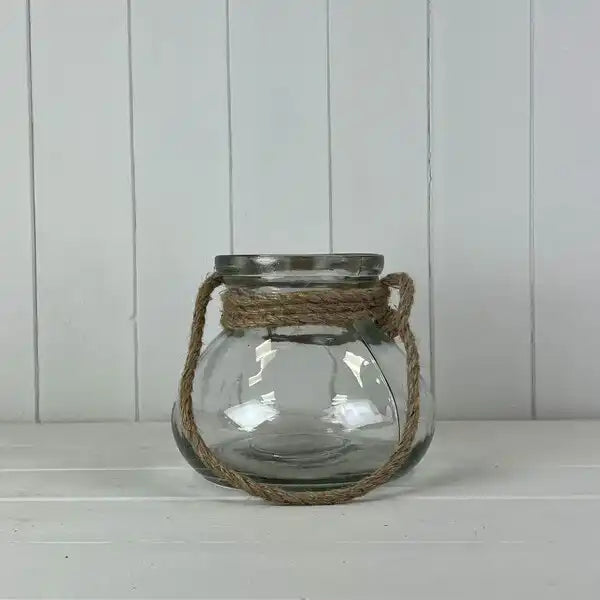 Glass Vase With Rope 12xH15.5cm Bd14cm (TSGC)