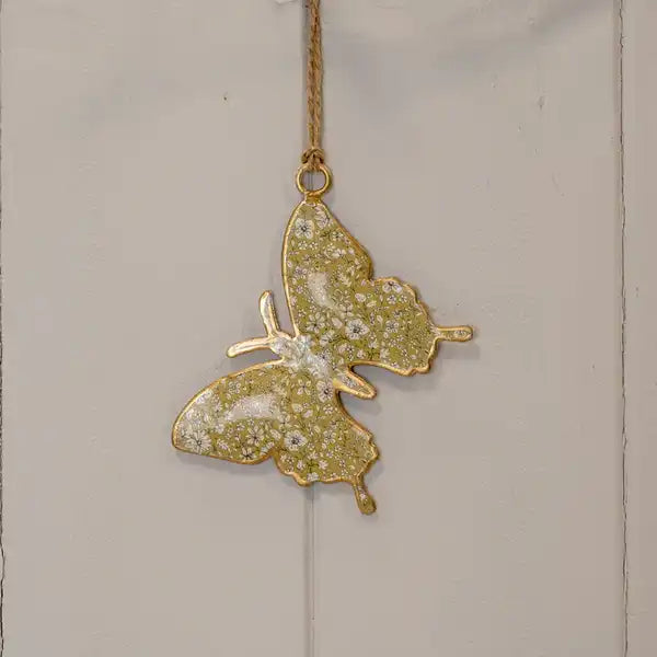 Light Green Hanging Butterfly 8cm