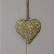 Light GreenÂ  Metal Hanging Heart 8cm