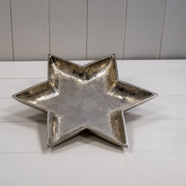 Silver Star Shape Plate 26x26x3cm Weight-376g