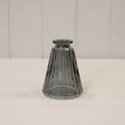 Cool Grey Glass Ribbed Bottle