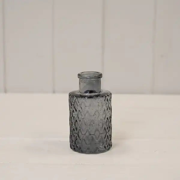 Cool Grey Mini Geometric Glass Bottle