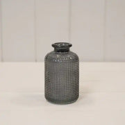 Cool Grey Ribbed Glass Bottle