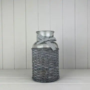Glass Jar With Woven Jacket & Bow T10xB14xH25.5cm (TSGC)