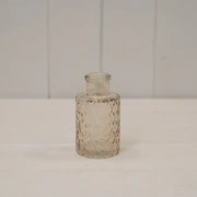 Smokey Brown Mini Geometric Glass Bottle