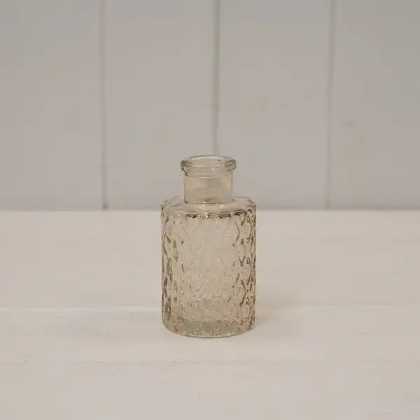 Smokey Brown Mini Geometric Glass Bottle