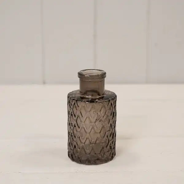 Warm Grey Mini Geometric Glass Bottle