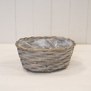 23 x 16cm Oval Greywashed Trough