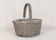 Greywashed Woodchip Trug with Flexi Handle 26x22cm H12cm
