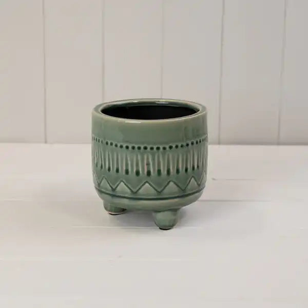 Green Ceramic Pot (12.5cm) TD12.5 x BD11.6 x H12.3cm