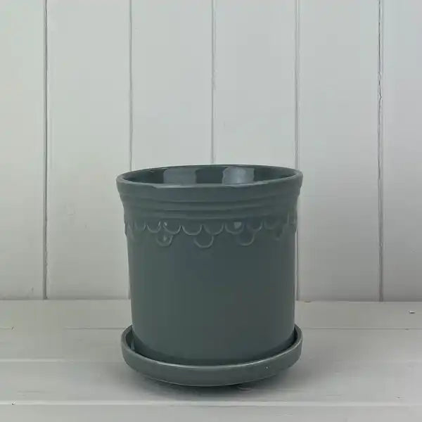 Grey Saucer Pot D14.5cm H13cm  Weight-785g