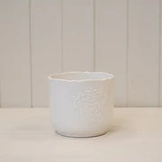 Large White Ceramic Pot TD14.5cm Heart Design