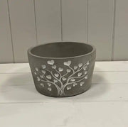 Grey Cement Love Tree Bowl TD16.8cm H9.8cm
