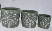 Grey Cement Love Tree Pot TD16.8cm H14.8cm
