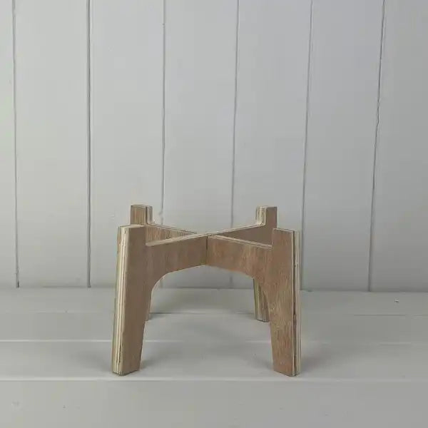 Large Natural Slot-together (Flat Pack) Plant Stand For 16cm Pot (H12.3cm D21cm)