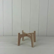 Small Natural Slot-together (Flat Pack) Plant Stand For 12cm Pot (H9cm D21)
